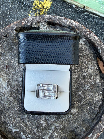 Sterling Silver Men's CZ Ring Size 12 1/2 0