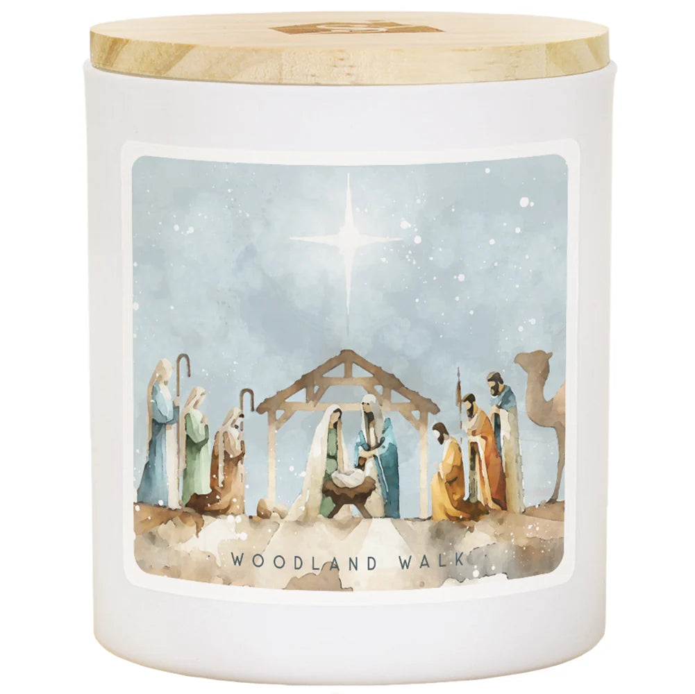 CDL1405 Sincere Surroundings Watercolor Nativity Christmas Soy-Based Candle 0