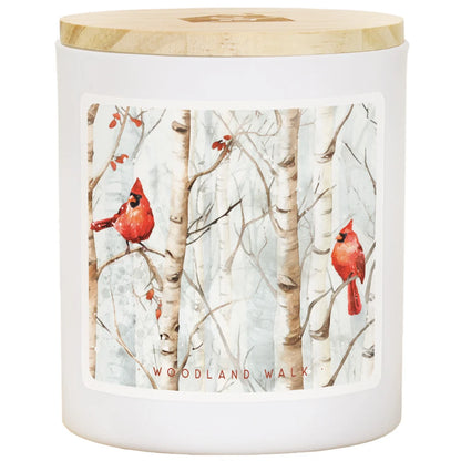 CDL1409 Sincere Surroundings Cardinals Birch Trees Christmas Soy-Based Candle 0