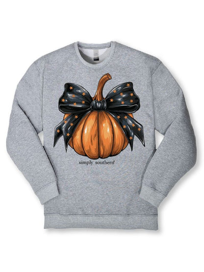 SWT-PUMPKIN-HTHRGRY Simply Southern Women's Pumpkin Sweatshirt Heather Grey 0