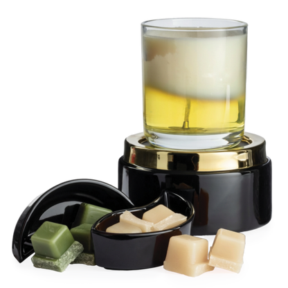 CWDBAG Candle Warmers Black & Gold 2-in-1 Spilt Dish Warmer 0