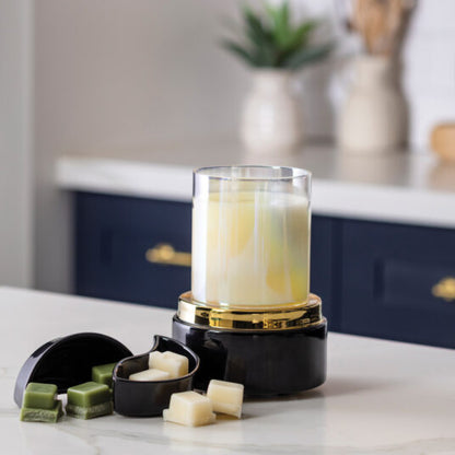 CWDBAG Candle Warmers Black & Gold 2-in-1 Spilt Dish Warmer 0