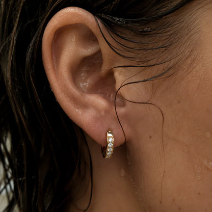 Ellie Vail Waterproof Gold-Plated Stainless-Steel Tinsley Huggie Hoop Earrings