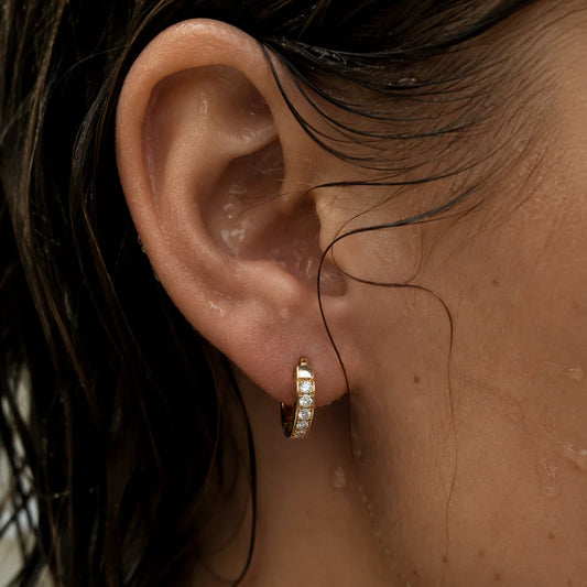 Ellie Vail Waterproof Gold-Plated Stainless-Steel Tinsley Huggie Hoop Earrings