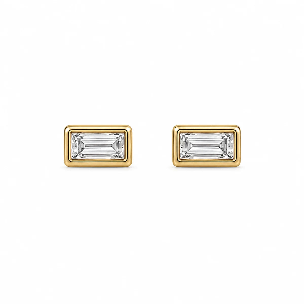 Ellie Vail Waterproof Gold-Plated Stainless-Steel Bardot Baguette Stud Earring