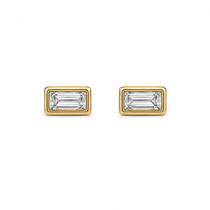 Ellie Vail Waterproof Gold-Plated Stainless-Steel Bardot Baguette Stud Earring