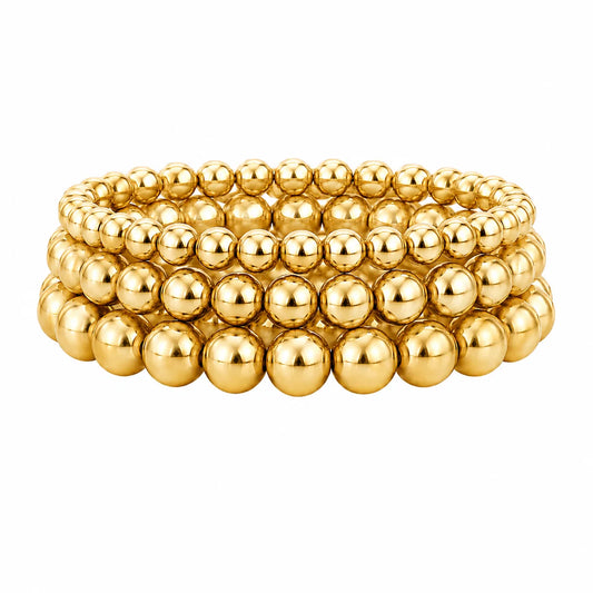 Ellie Vail Waterproof Gold-Plated Stainless-Steel Jensie Beaded Bracelet Set