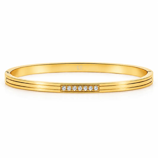 245 Ellie Vail Waterproof Gold-Plated Stainless-Steel Cleo Bangle Bracelet