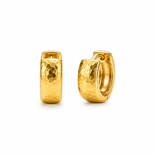 Ellie Vail Waterproof Gold-Plated Stainless-Steel Brennan Hammered Mini Hoop