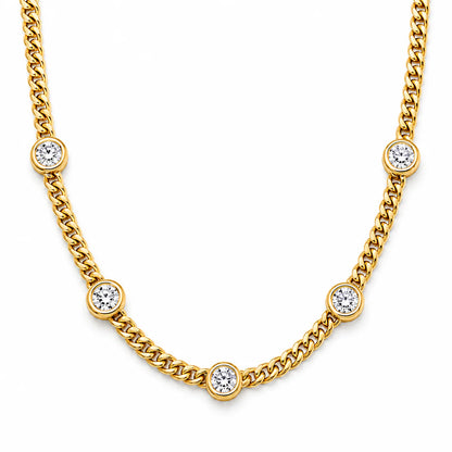 228 Ellie Vail Waterproof Gold-Plated Stainless-Steel Ellery Bezel Chain Necklace