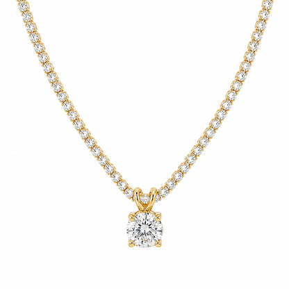 134 Ellie Vail Waterproof Gold-Plated Stainless-Steel Phoebe Tennis Pendant Necklace