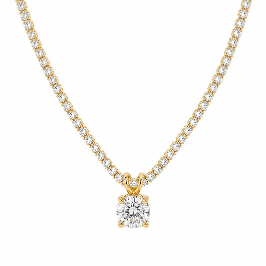 134 Ellie Vail Waterproof Gold-Plated Stainless-Steel Phoebe Tennis Pendant Necklace