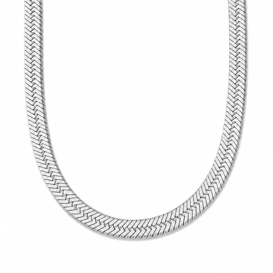 422 Ellie Vail Waterproof Stainless-Steel Paola Herringbone Chain Necklace