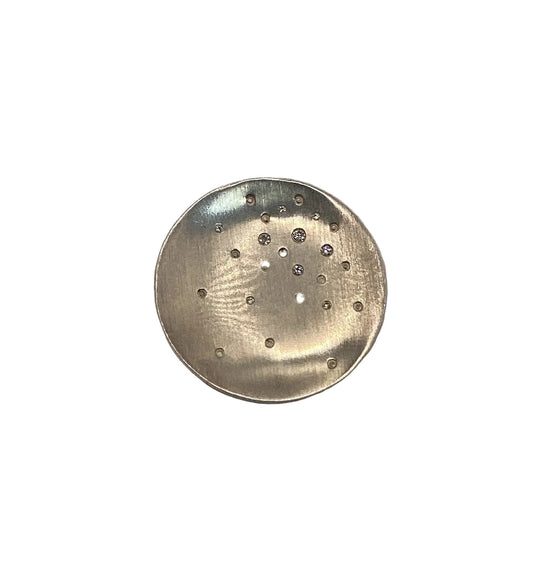 9327 Sterling Silver .075Ct Diamond Pendant with Hidden Bail in Matte Finish