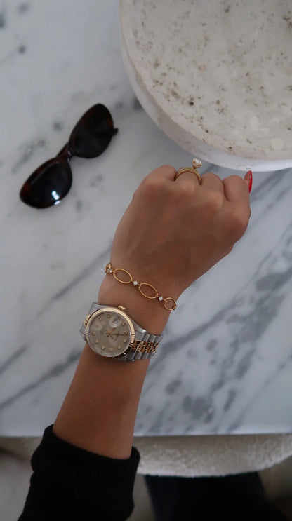 406555 Chansutt Pearls Jojo Bracelet 6-9in Water Resistant 18k Plated Stainless Steel 0