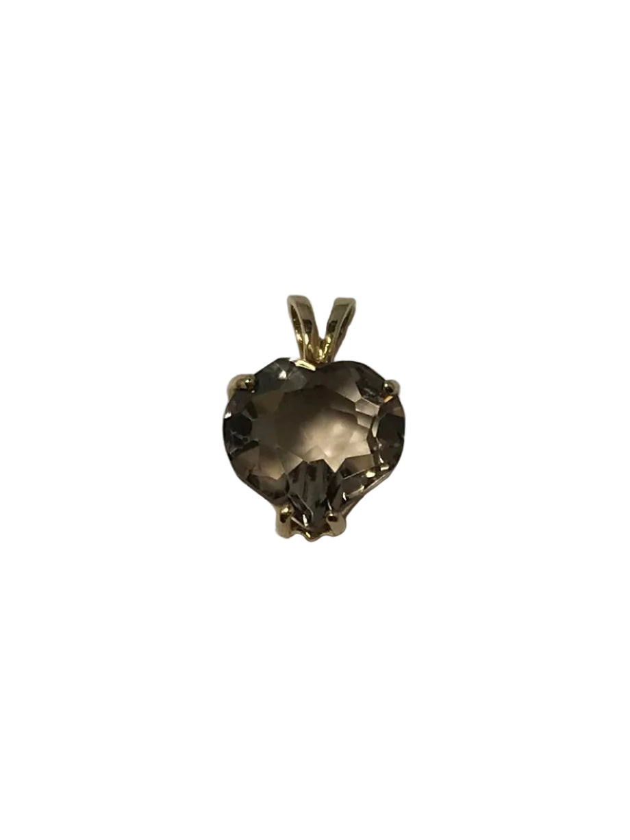 U 10K Yellow Gold Brown Stone Pendant