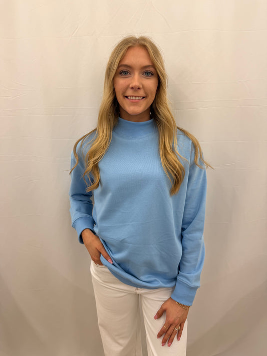 9266-BL Grace & Emma Mock Neck Sweatshirt Carolina Blue