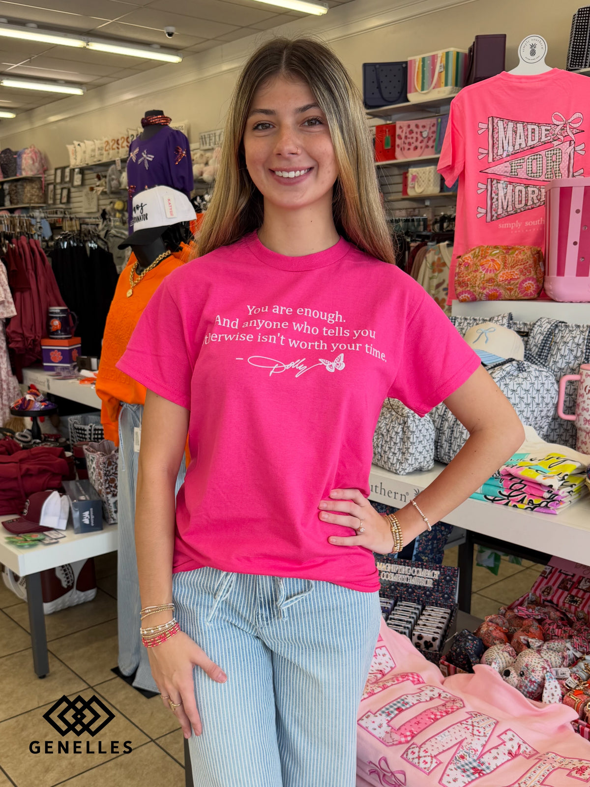 "You are Enough" Dolly Inspired Custom T-Shirts Pink 0
