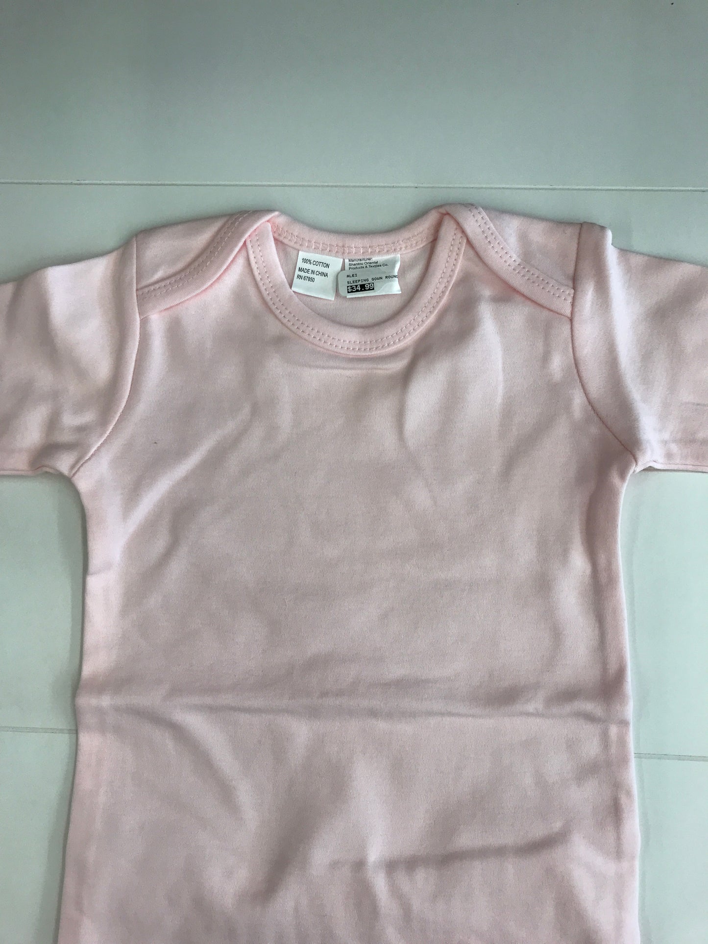 Newborn Baby Sleeping Gown in Blue, White, or Pink with Collar and without Collar 0