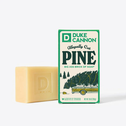 BSBA-PINE10 Duke Cannon Illegally Cut Pine Big Ass Brick of Soap® Split Wood + Pine Needles 0