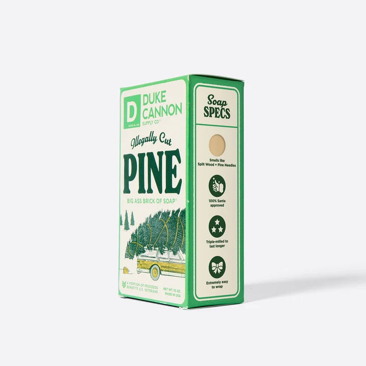 BSBA-PINE10 Duke Cannon Illegally Cut Pine Big Ass Brick of Soap® Split Wood + Pine Needles 0