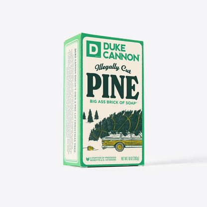 BSBA-PINE10 Duke Cannon Illegally Cut Pine Big Ass Brick of Soap® Split Wood + Pine Needles 0