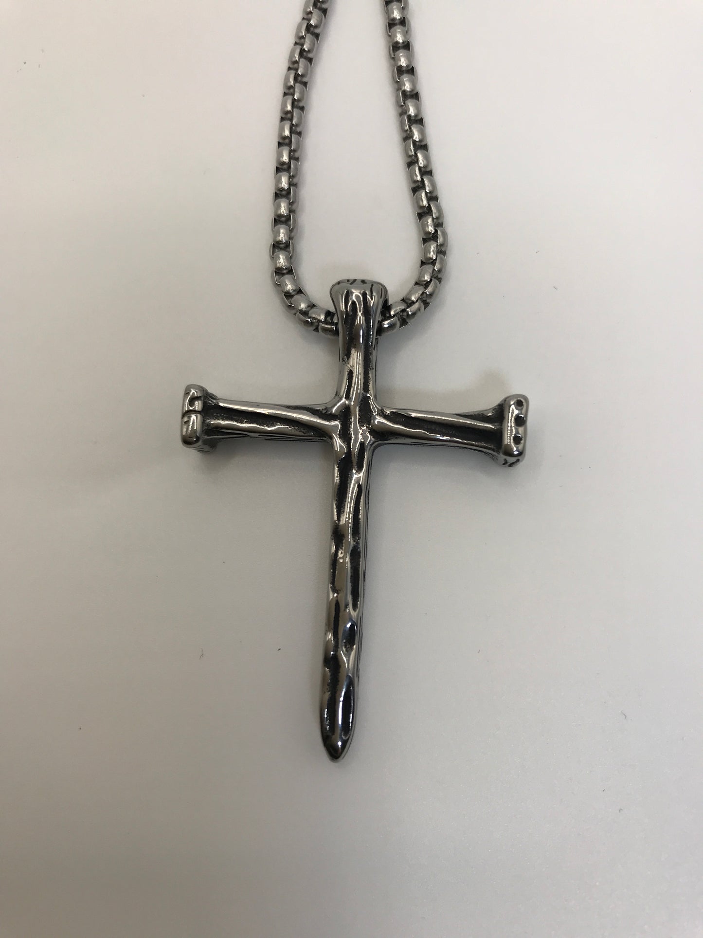SL-7406 Stainless Steel Text Cross Necklace