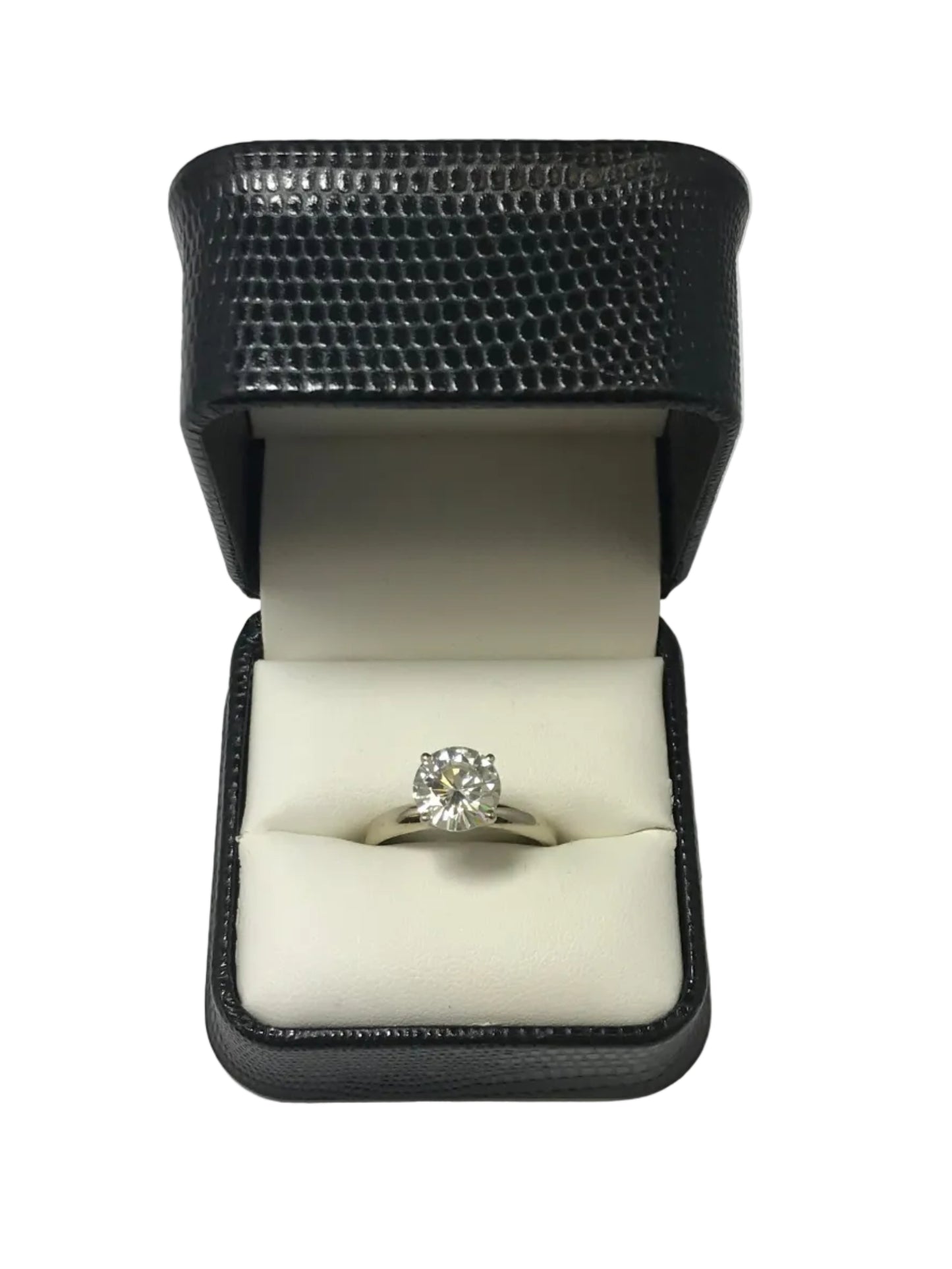 U 145744 14K White Gold Moissanite Ring