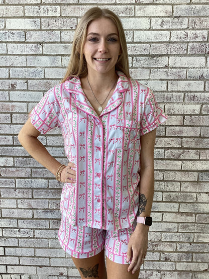 PP-0126-PJ-BTNSET-BOWSTR  Simply Southern Pink PJ Set