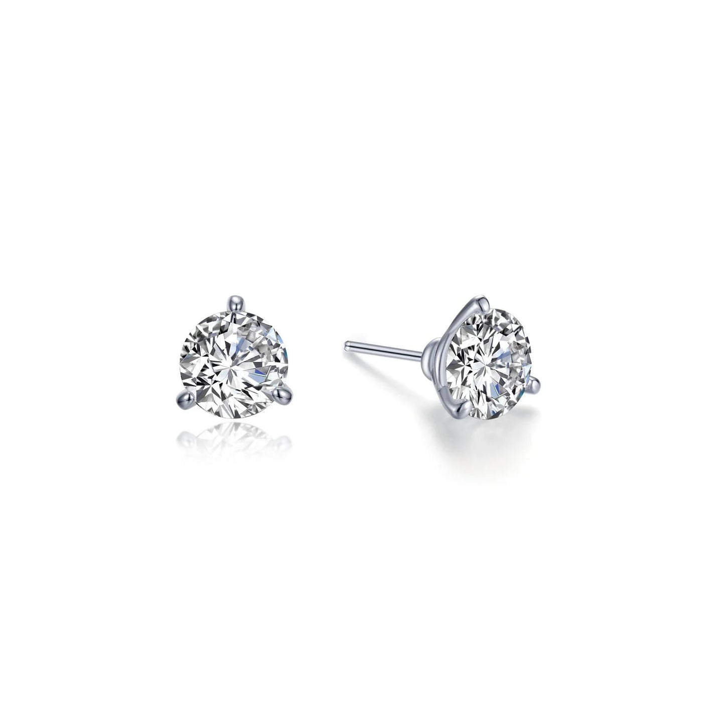 E0405CL Lafonn Gold Plated Sterling Silver and Sterling Silver .50CTW 3 Prong Martini Stud Earrings