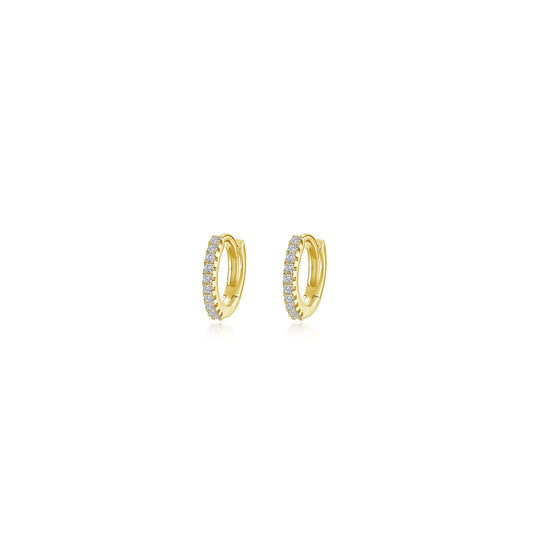 E0619CLG00 Lafonn Sterling Silver Gold Plated 10mm .18CTW Huggie Hoop Earrings