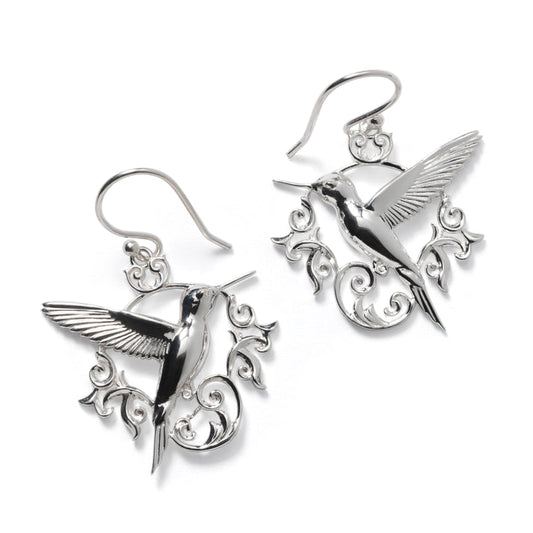 739 DER XE86224 Southern Gates Sterling Silver Courtyard Hummingbird Earrings 0