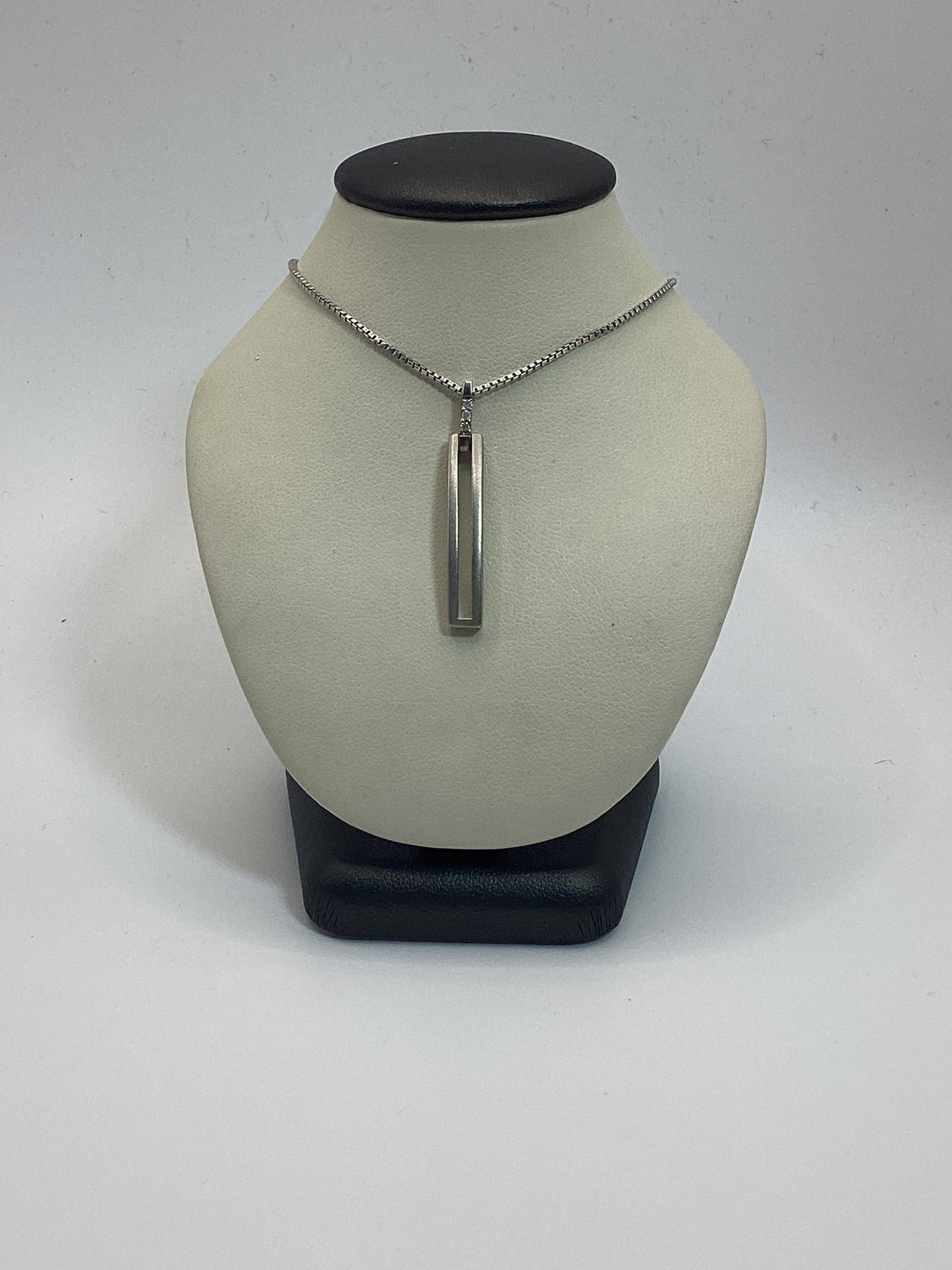 Sterling Silver Pendant Necklace with Diamond Bail