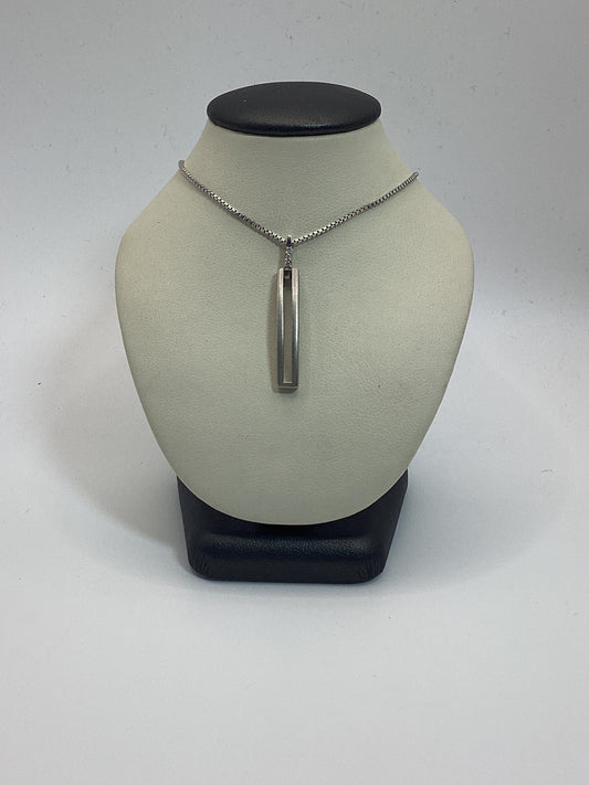 Sterling Silver Pendant Necklace with Diamond Bail