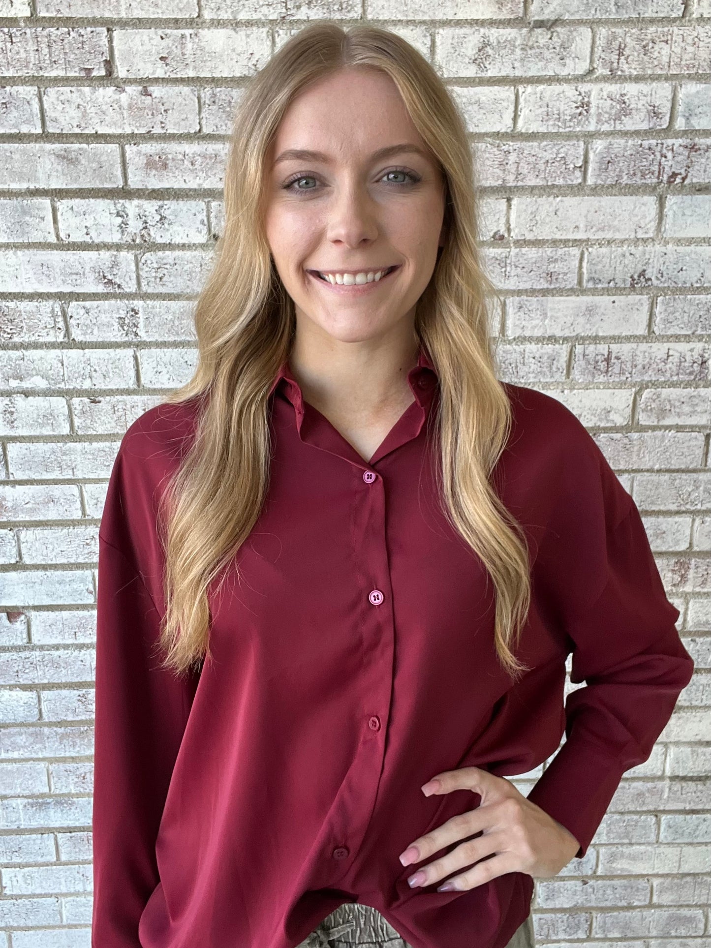 7660B-MR Grace and Emma Kathryn Button Up in Maroon 0