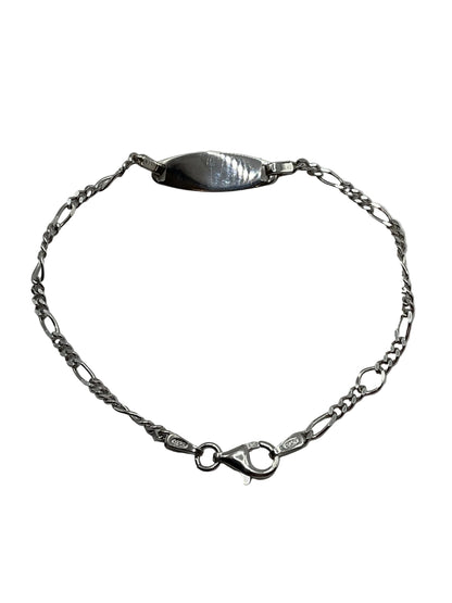 SS-02-00185-B In Season Engravable Sterling Silver 5.5-6.5in Oval Kids ID Bracelet 0