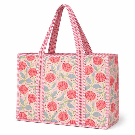 MTB4428 Light Pink Floral Quilted Bags