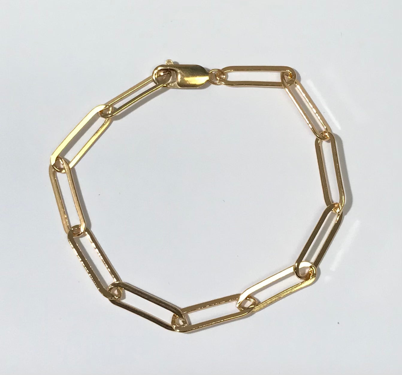 4001F/7 7IN 14/20 Yellow Gold Filled Paperclip Chain Bracelet