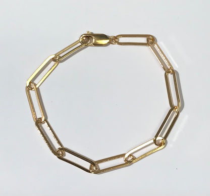 4001F/7 7IN 14/20 Yellow Gold Filled Paperclip Chain Bracelet