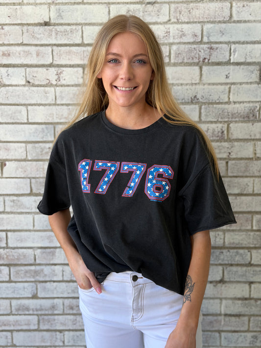 7821B-BLK-1776 On Black T-Shirt