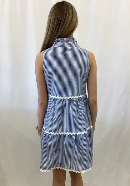 PP-0126-DRS-CSTL-PREP-BLSTR Simply Southern Seersucker Dress in Blue