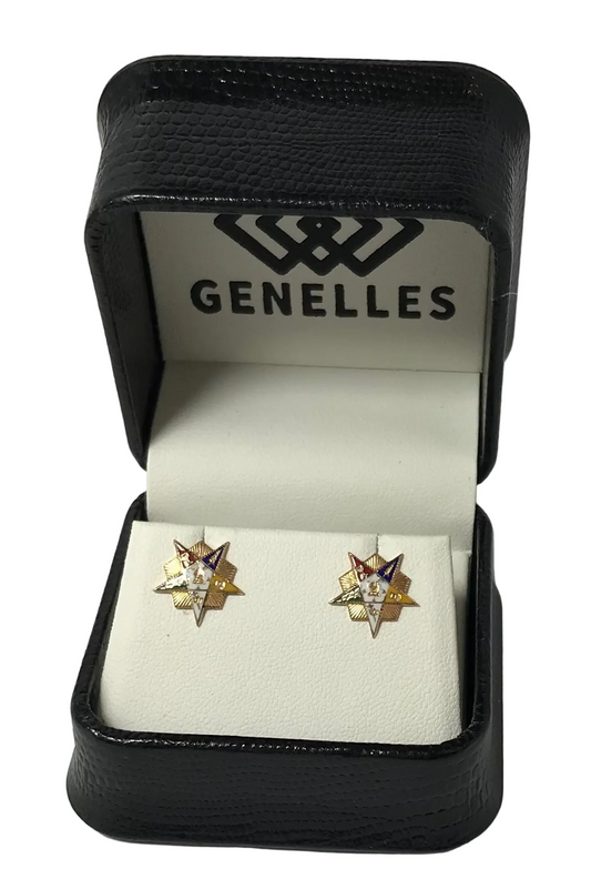 U 44376 14K YG Eastern Star Stud Earrings
