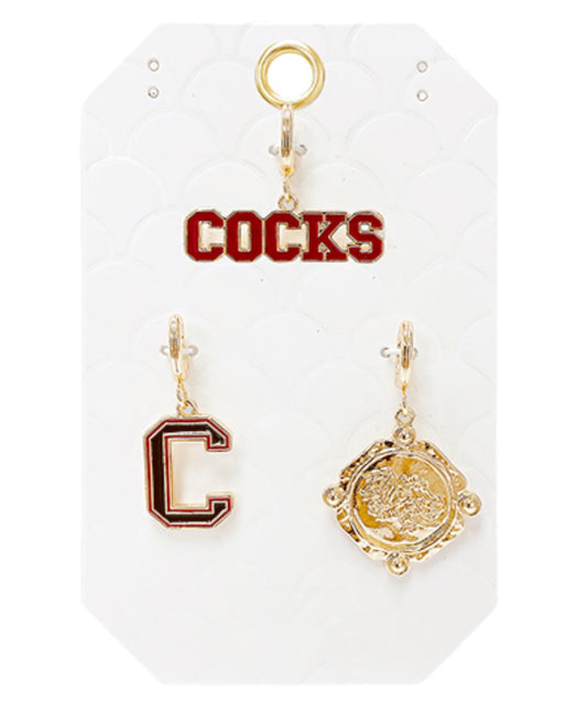 QQ33886-004 Gameday Carolina Gamecocks Football Charm Set Burgundy and Black 0