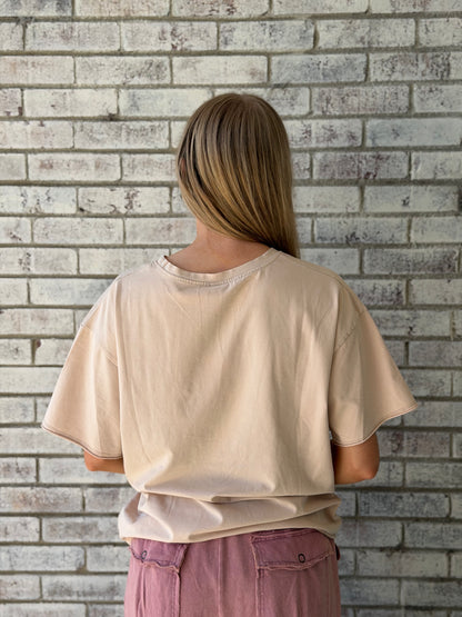 7821B-BG-BH Beige Horse Boxy Tee