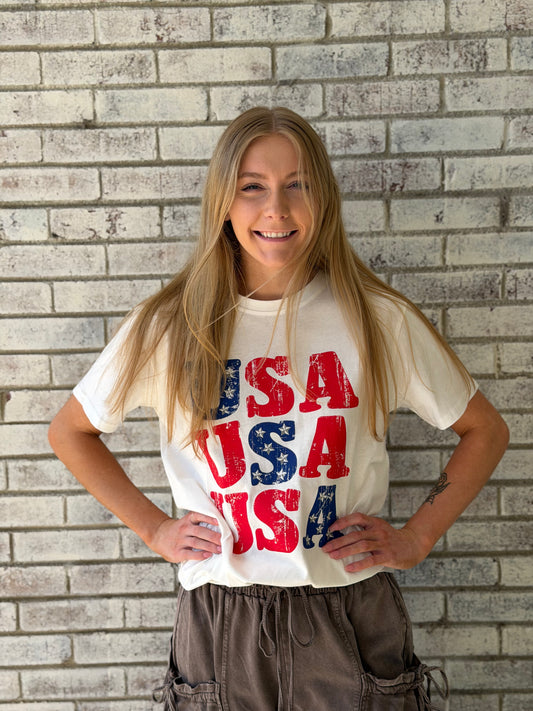 7984B-WT-USAS USA White T-Shirt