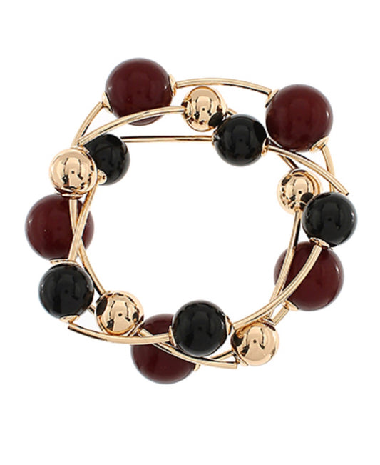 AA86297-006 Carolina Gamecock Gameday 3 Row Black Gold and Burgundy Bead Bracelet Fashion Jewelry 0