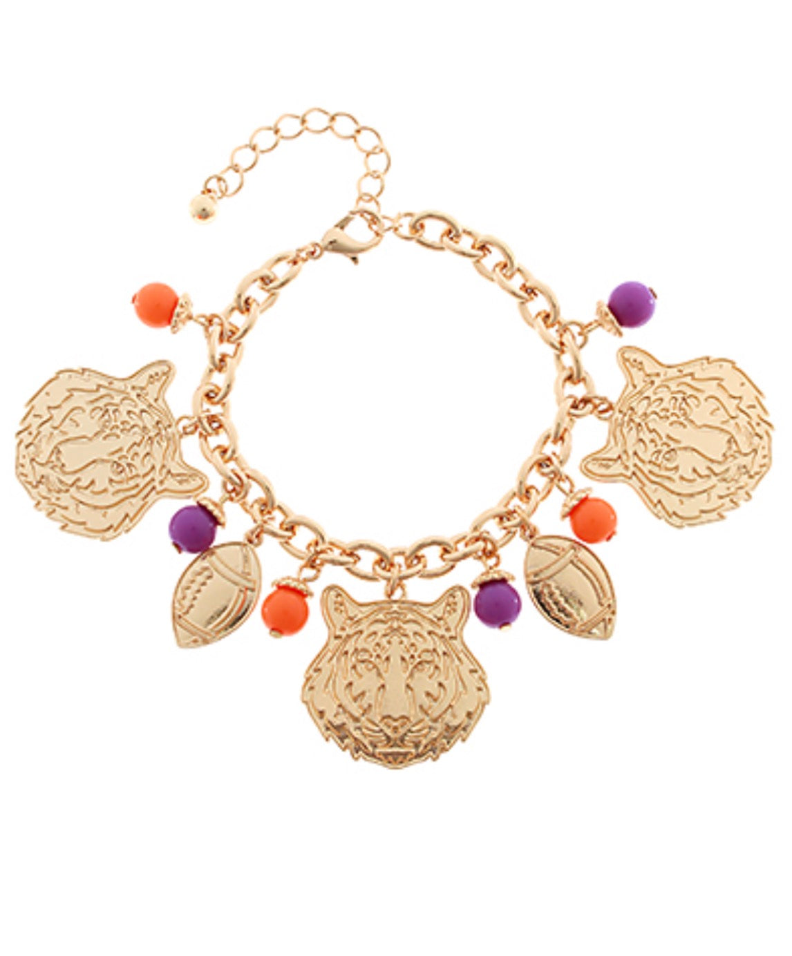 AA85332-002 Tiger Charm Game Day Bracelet Fashion Jewelry Clemson Tigers 0