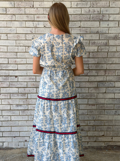 PP-0126-DRS-YNCK-FLR Simply Southern Women's Blue Floral Dress