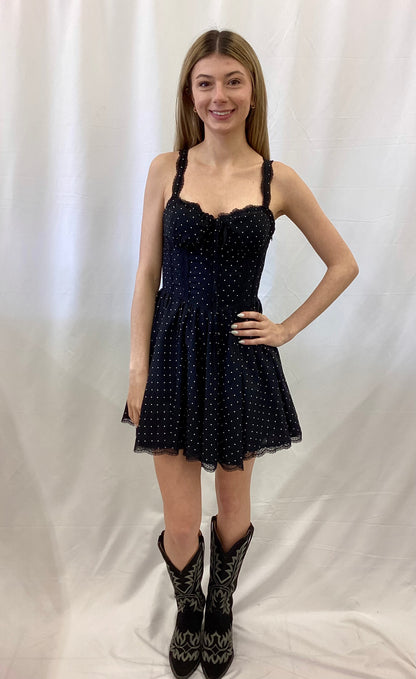 PP-0126-DRS-DOTS-BLACK Simply Southern Black Polka Dot Dress