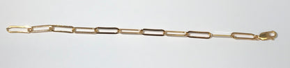 4001F/7 7IN 14/20 Yellow Gold Filled Paperclip Chain Bracelet